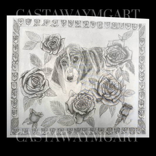 Beagle in Roses